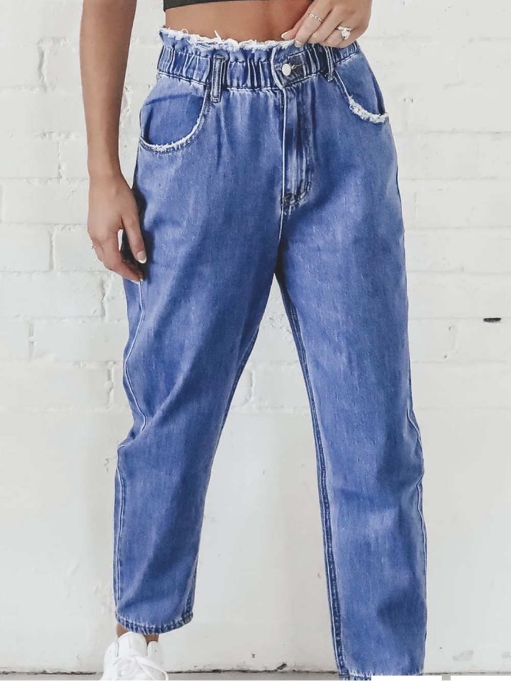 NWOT High Rise Paper bag Jeans